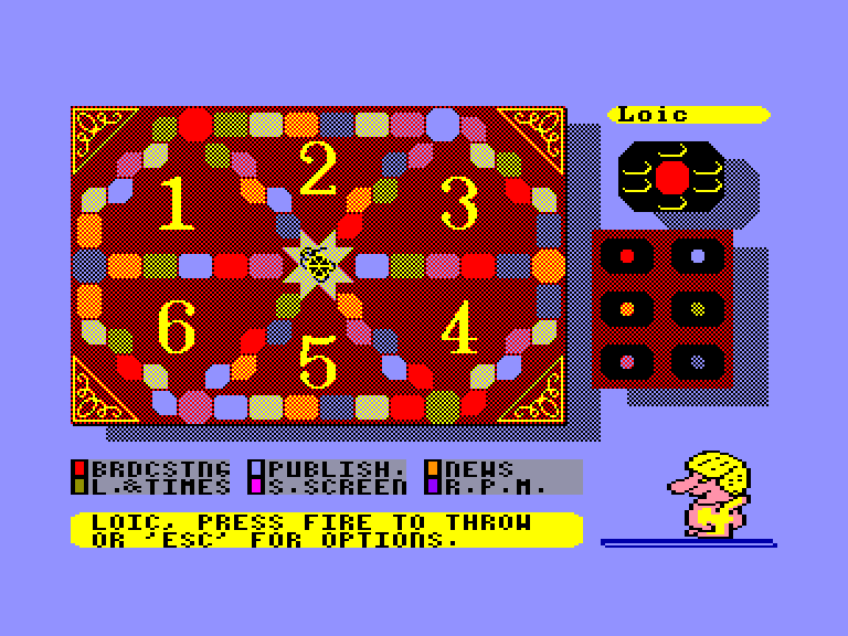screenshot of the Amstrad CPC game Trivial Pursuit - Baby Boomer Edition by GameBase CPC