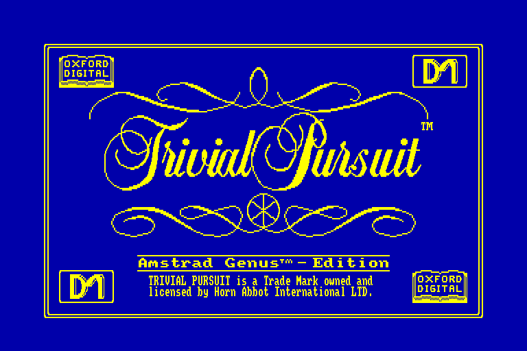 screenshot of the Amstrad CPC game Trivial Pursuit - Genus Edition by GameBase CPC