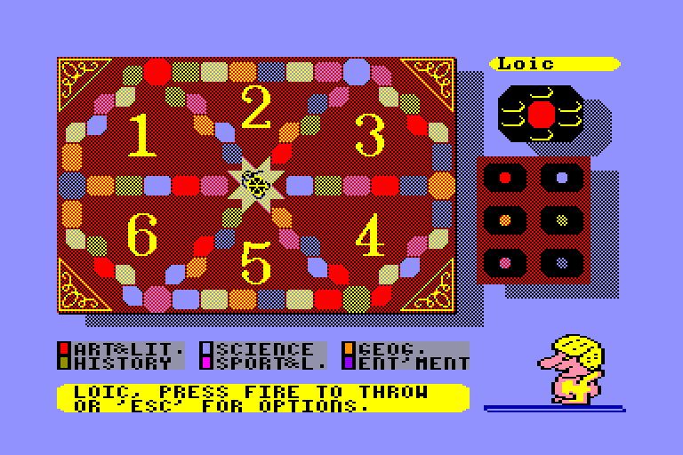 screenshot of the Amstrad CPC game Trivial Pursuit - Genus Edition by GameBase CPC