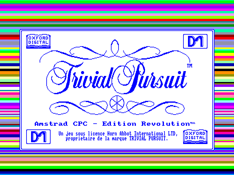 screenshot of the Amstrad CPC game Trivial Pursuit  - Edition Revolution by GameBase CPC
