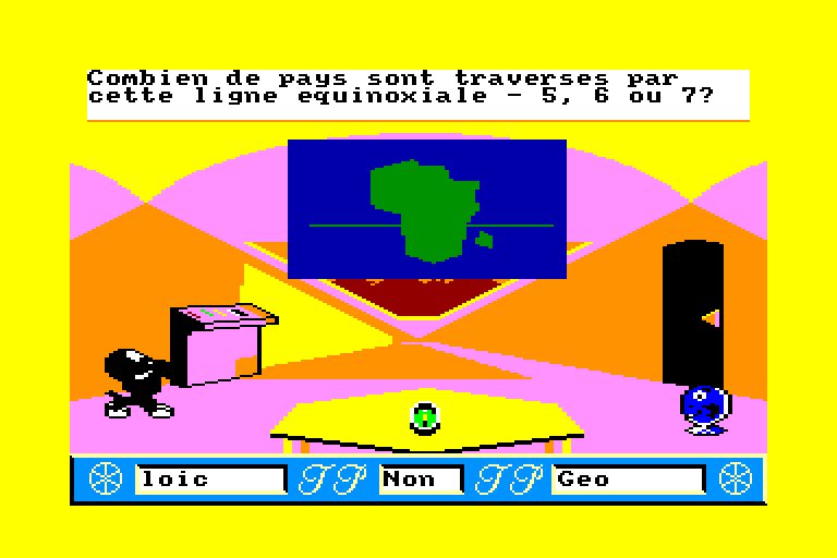 screenshot of the Amstrad CPC game Trivial Pursuit - a New Beginning by GameBase CPC