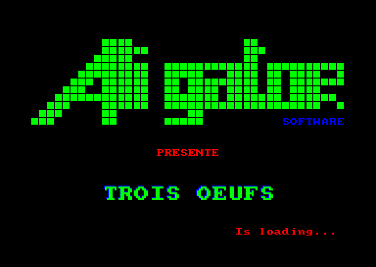 screenshot of the Amstrad CPC game 3 Oeufs by GameBase CPC