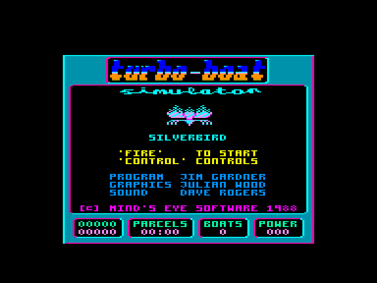 screenshot of the Amstrad CPC game Turbo boat simulator by GameBase CPC