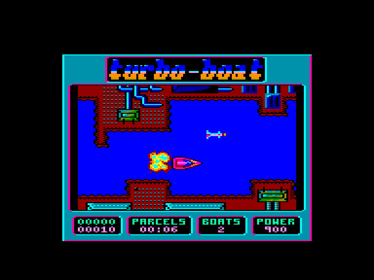 screenshot of the Amstrad CPC game Turbo boat simulator by GameBase CPC