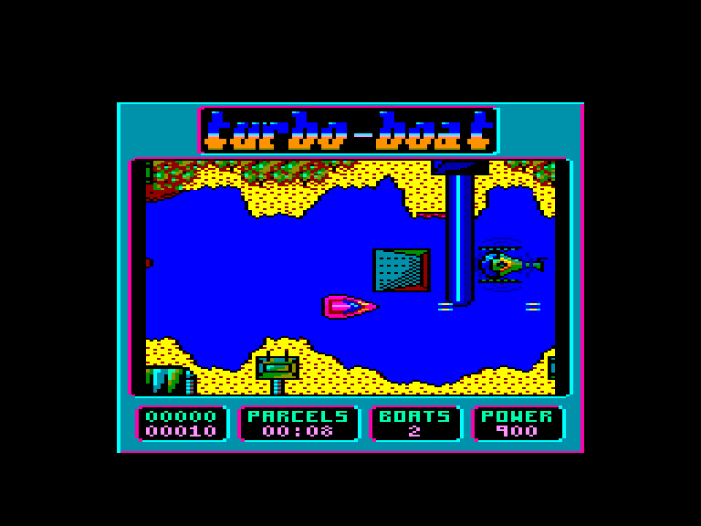 screenshot of the Amstrad CPC game Turbo boat simulator by GameBase CPC