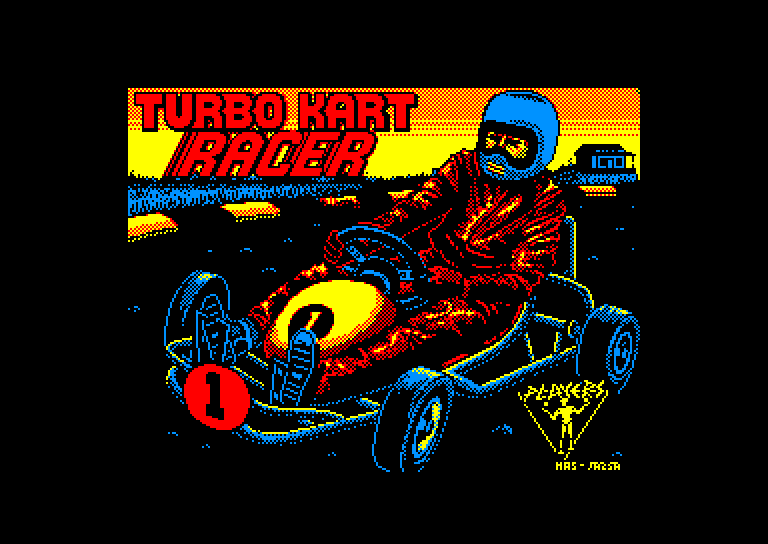 screenshot of the Amstrad CPC game Turbo kart racer by GameBase CPC