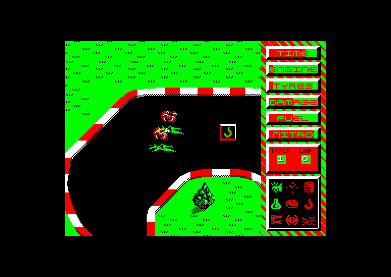 screenshot of the Amstrad CPC game Turbo kart racer by GameBase CPC