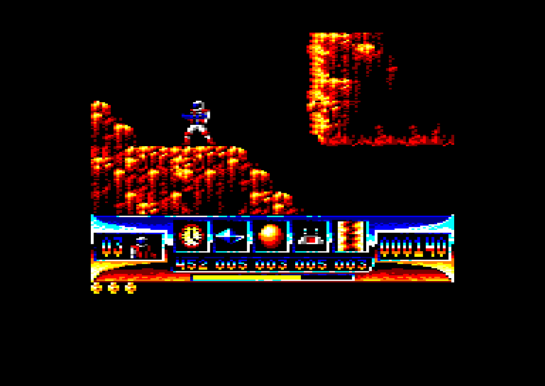 screenshot of the Amstrad CPC game Turrican by GameBase CPC