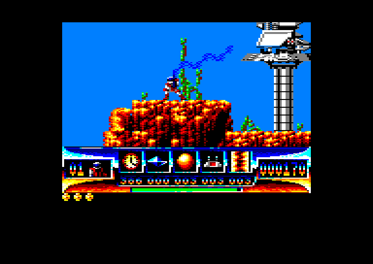 screenshot of the Amstrad CPC game Turrican by GameBase CPC