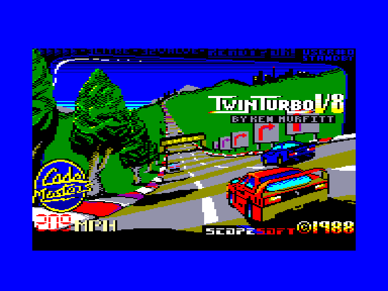 screenshot of the Amstrad CPC game Twin Turbo V8 by GameBase CPC