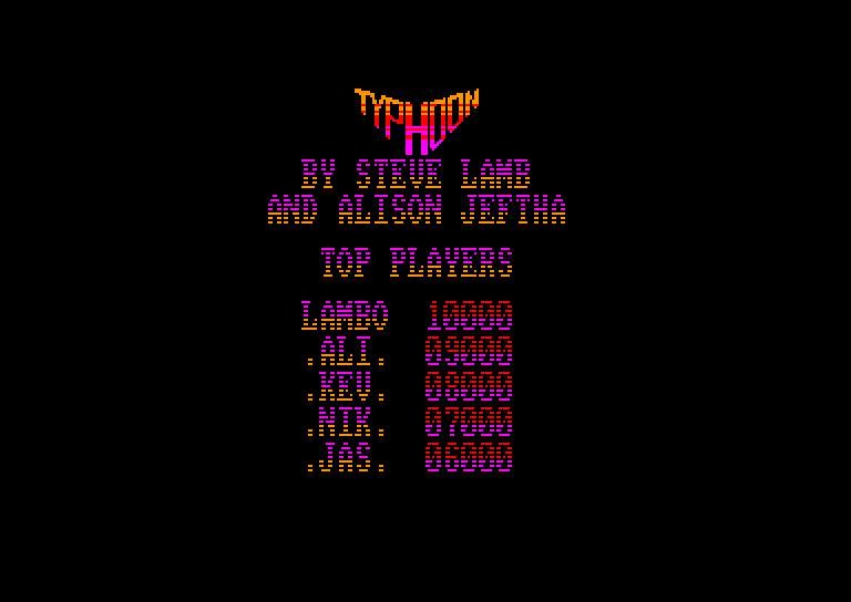 screenshot of the Amstrad CPC game Typhoon by GameBase CPC