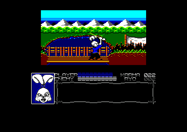 screenshot of the Amstrad CPC game Usagi Yojimbo by GameBase CPC