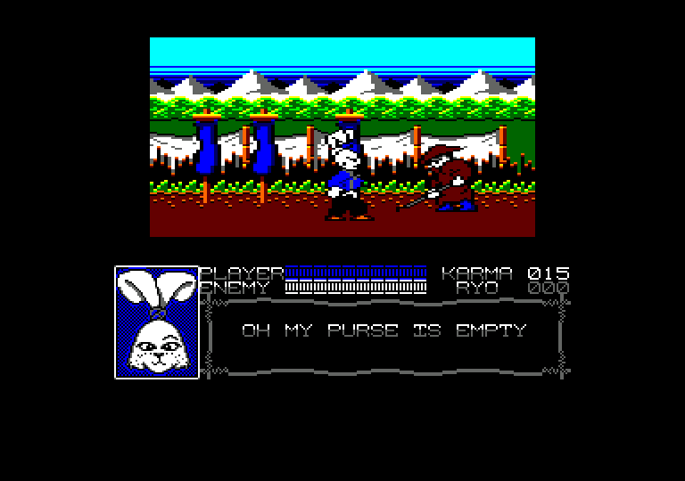 screenshot of the Amstrad CPC game Usagi Yojimbo by GameBase CPC