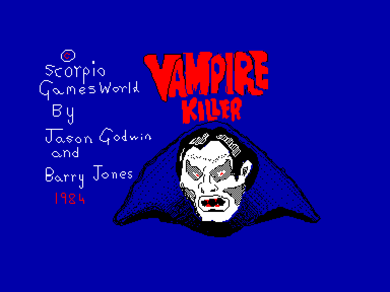 screenshot of the Amstrad CPC game Vampire killer