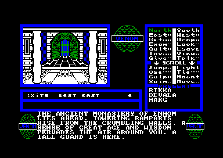 screenshot of the Amstrad CPC game Venom by GameBase CPC