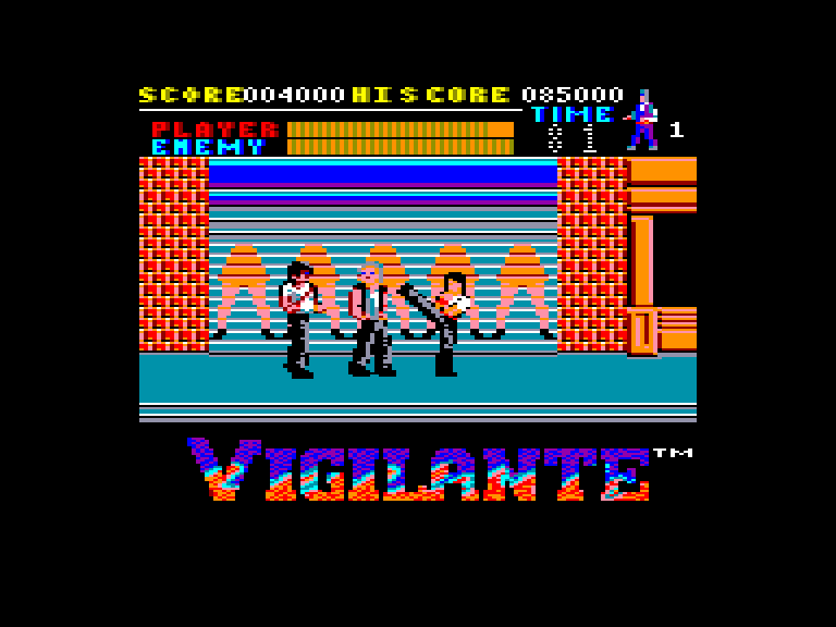 screenshot of the Amstrad CPC game Vigilante by GameBase CPC