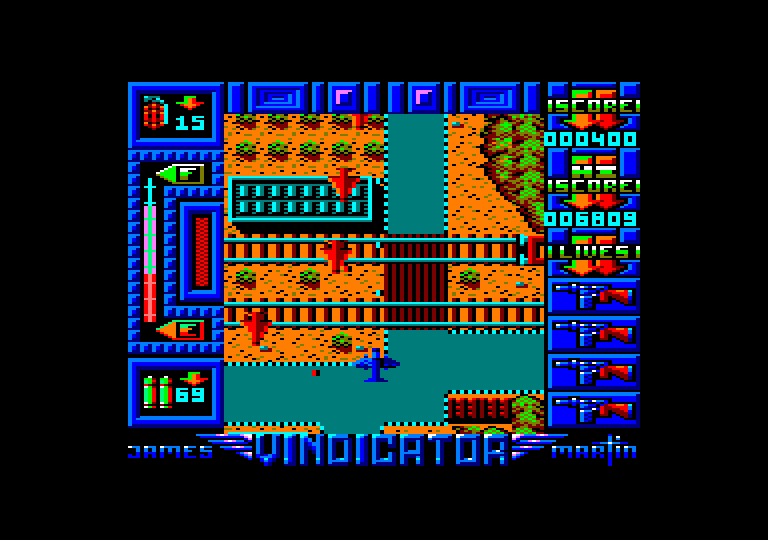 screenshot of the Amstrad CPC game Vindicator (the) by GameBase CPC