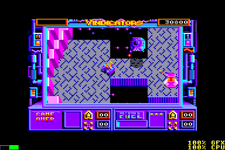 screenshot of the Amstrad CPC game Vindicators by GameBase CPC