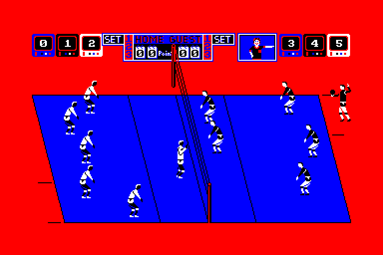 screenshot of the Amstrad CPC game Volleyball Simulator by GameBase CPC