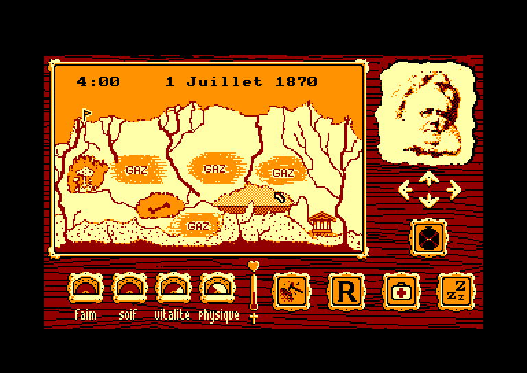 screenshot of the Amstrad CPC game Voyage au centre de la terre by GameBase CPC