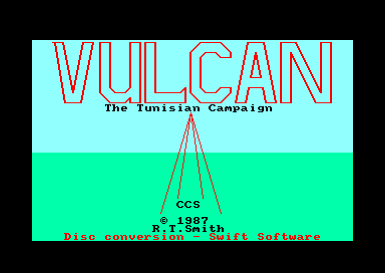 screenshot of the Amstrad CPC game Vulcan - the Tunisian Campaign by GameBase CPC