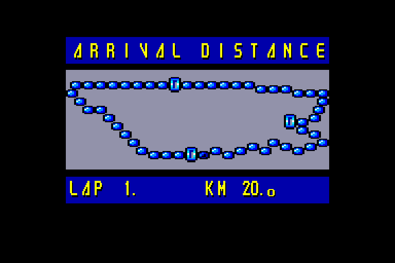 screenshot of the Amstrad CPC game Wec Le Mans by GameBase CPC