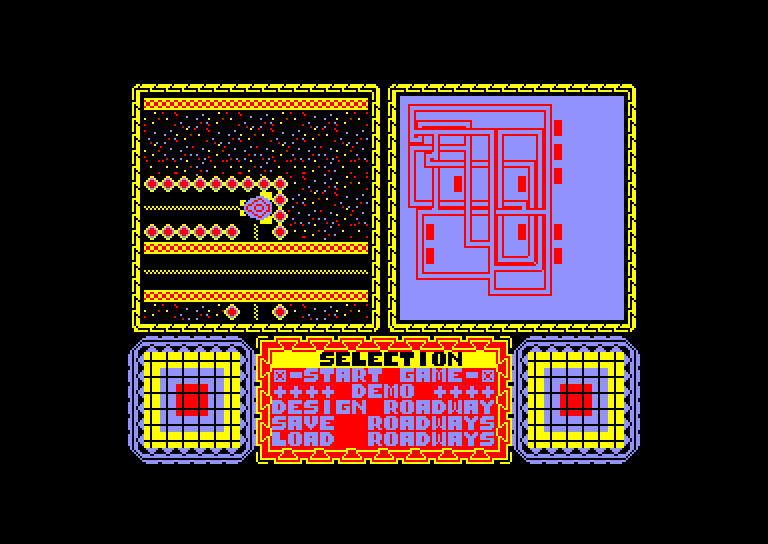 screenshot of the Amstrad CPC game War cars construction set by GameBase CPC