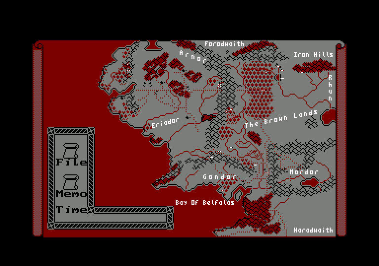 screenshot of the Amstrad CPC game War in Middle Earth by GameBase CPC