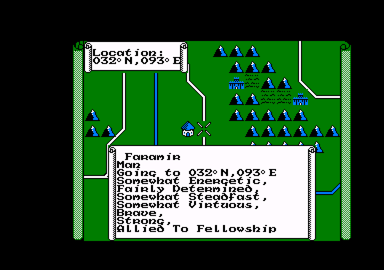 screenshot of the Amstrad CPC game War in Middle Earth by GameBase CPC