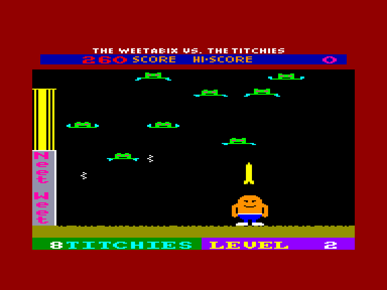 screenshot of the Amstrad CPC game Weetabix vs the Titchies by GameBase CPC