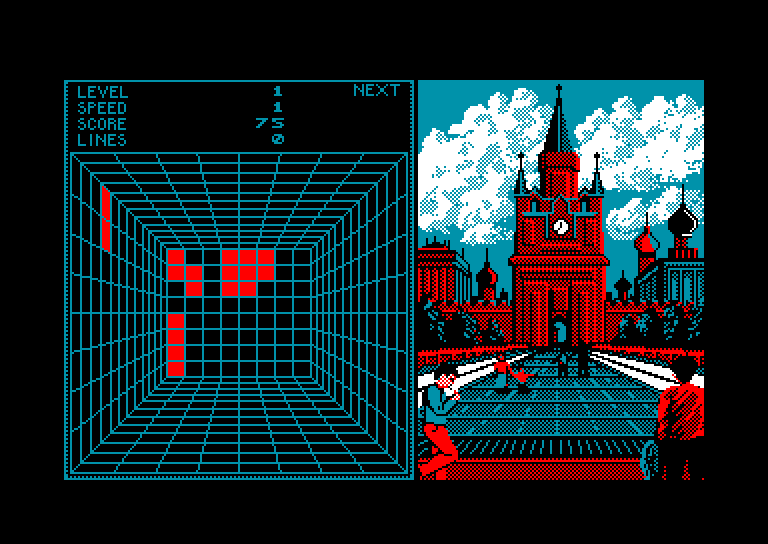 screenshot of the Amstrad CPC game Welltris by GameBase CPC