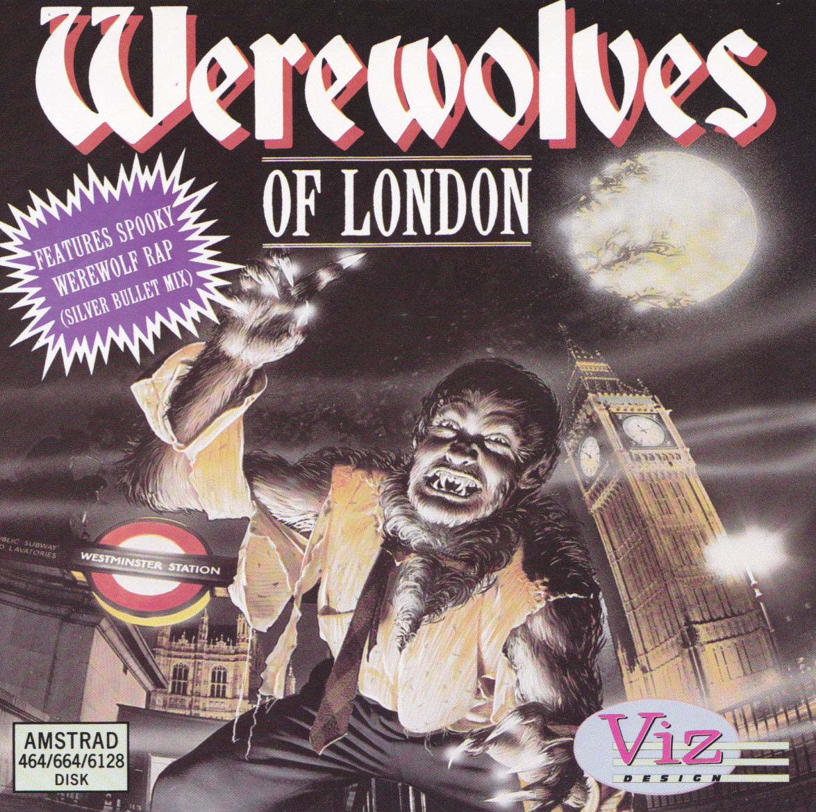 screenshot of the Amstrad CPC game Werewolves of London by GameBase CPC