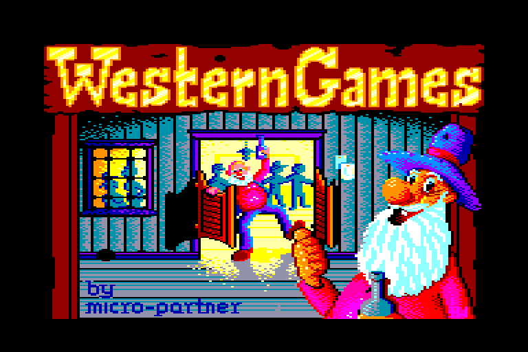 screenshot of the Amstrad CPC game Western games by GameBase CPC