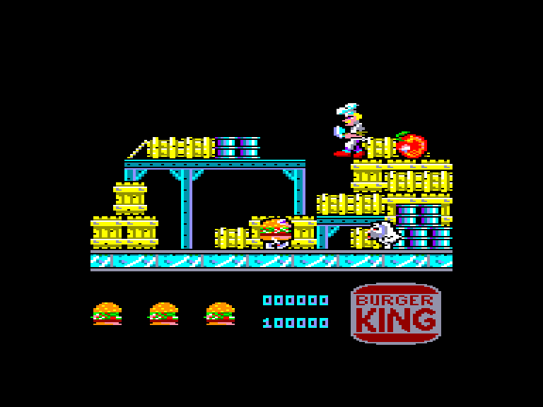 screenshot of the Amstrad CPC game Whopper chase by GameBase CPC