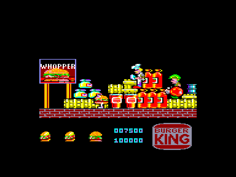 screenshot of the Amstrad CPC game Whopper chase by GameBase CPC