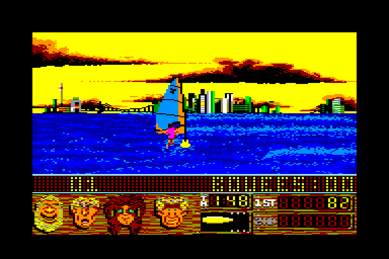 screenshot of the Amstrad CPC game Wind Surf Willy by GameBase CPC