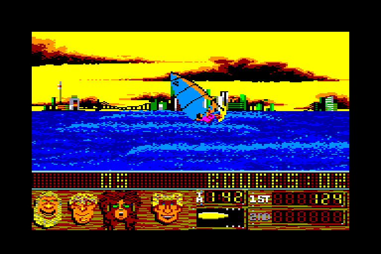 screenshot of the Amstrad CPC game Wind Surf Willy by GameBase CPC