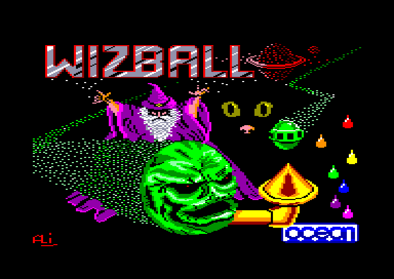 screenshot of the Amstrad CPC game Wizball by GameBase CPC