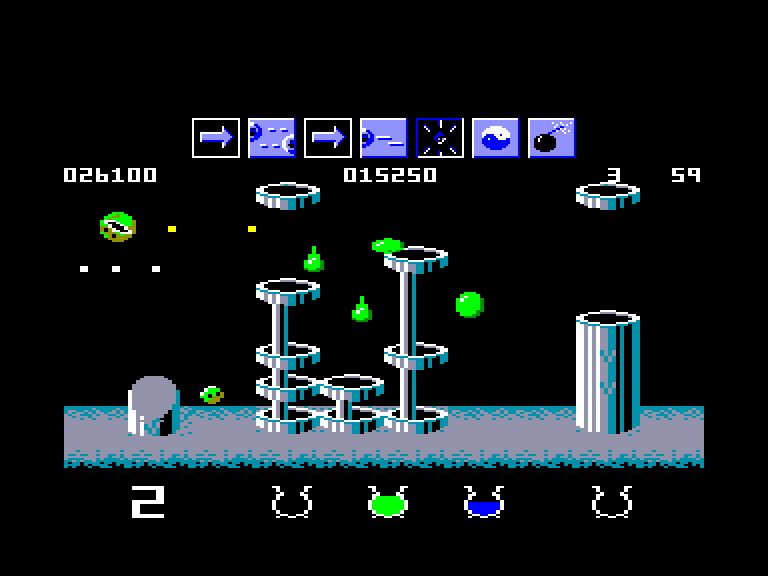 screenshot of the Amstrad CPC game Wizball by GameBase CPC