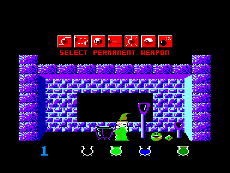 screenshot of the Amstrad CPC game Wizball by GameBase CPC