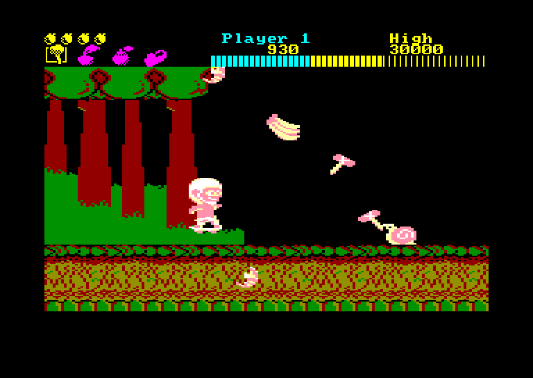 screenshot of the Amstrad CPC game Wonder Boy by GameBase CPC