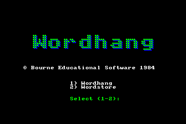 screenshot of the Amstrad CPC game Wordhang by GameBase CPC