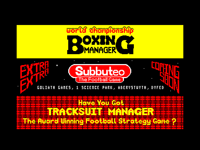 screenshot of the Amstrad CPC game World championship boxing manager by GameBase CPC