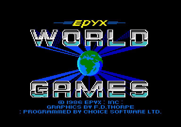 screenshot of the Amstrad CPC game World Games by GameBase CPC