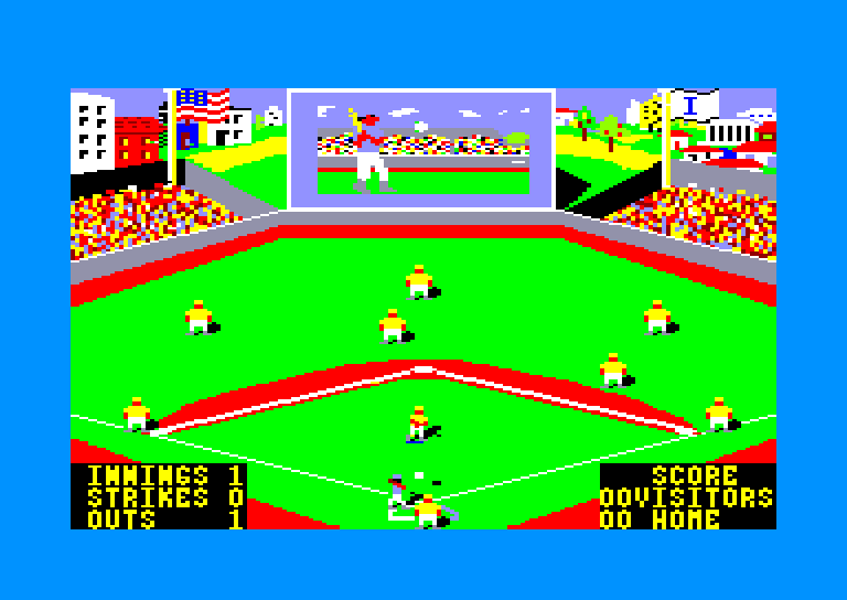 screenshot of the Amstrad CPC game World series baseball by GameBase CPC