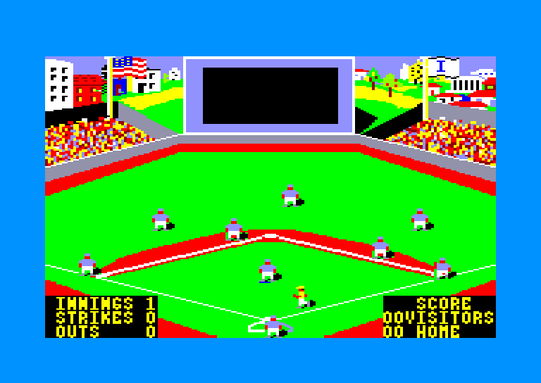 screenshot of the Amstrad CPC game World series baseball by GameBase CPC