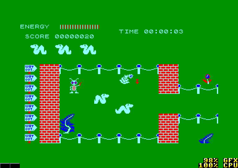 screenshot of the Amstrad CPC game Wriggler by GameBase CPC