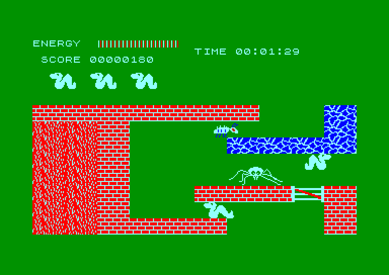 screenshot of the Amstrad CPC game Wriggler by GameBase CPC