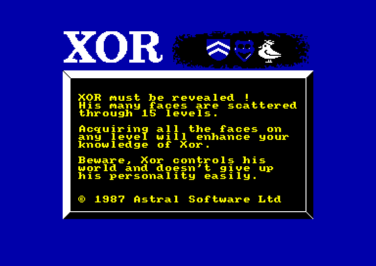 screenshot of the Amstrad CPC game Xor by GameBase CPC