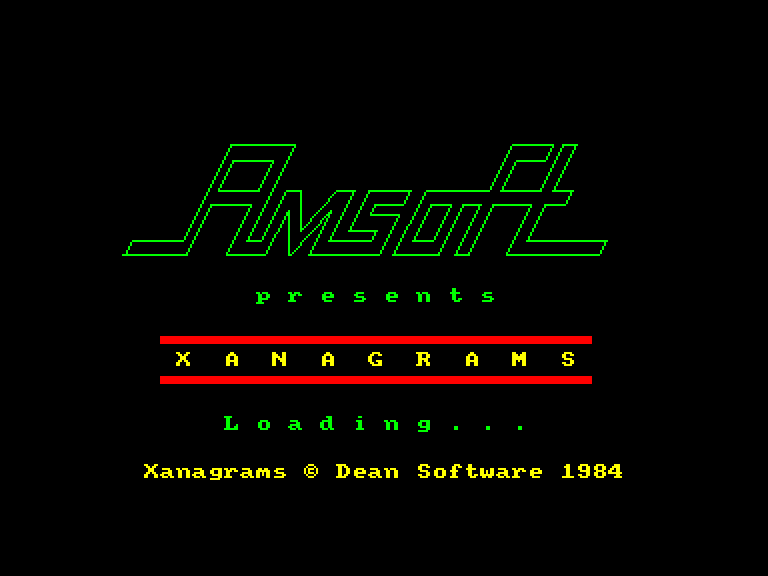 screenshot of the Amstrad CPC game Xanagrams by GameBase CPC